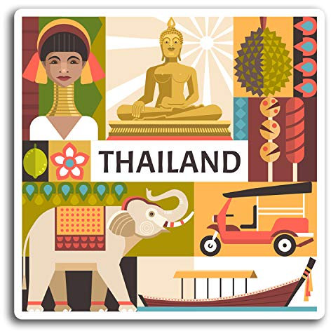 2 x 10cm Thailand Travel Vinyl-Aufkleber - Aufkleber Laptop Gepäck Geschenk # 19314 (10 cm breit)