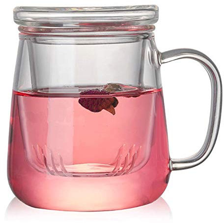 TAMUME 400ML Tazza con Infusore e Coperchio Per Te e Caffe Espresso