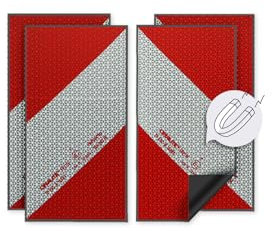 Magnetische Reflecto Kfz-Warnmarkierung aus Orafol ORALITE 5921M in vielen Varianten (Reflexfolie, 4 x 141mm x 282mm)