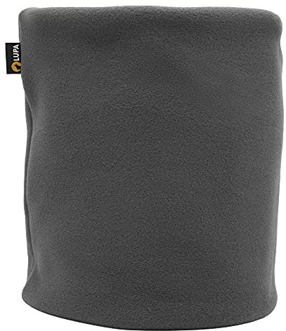 Lupa Handgefertigter Unisex-Doppelschicht-Mikrofleece-Halswärmer – Halsgamaschen für Männer – Winter-Halswärmer für Frauen (Graphit)
