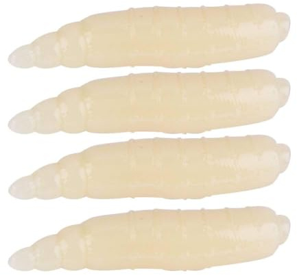 Artificial Soft Lures, 200pcs 17mm Small Artificial Lifelike Maggot Grub Soft Worm Lure Life-like Worms Fishing Baits Accessory