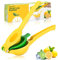 wilbest® Lemon Squeezer Manual, Heavy Duty, 2-In-1 Premium Quality Metal Lemon Orange Lime Citrus Hand Press Juicer, Safe Faster and Effective Fruits Juicing, Robust Design, Easy to Clean (yellow)