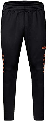 JAKO Herren Trainingshose Challenge, Schwarz/Neonorange, L