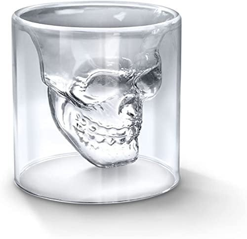 Shot Glasses Crystal Skull Shape Whiskey Beer Wine Glasses Bar Tableware, 250ml