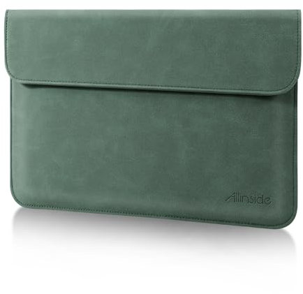 Allinside Custodia per Laptop da 13-13,3 Pollici per MacBook Air 13 2010-2020 (A1932 A2179 A2337 M1 A1369 A1466) / MacBook Pro 13 2012-2020 / Pro 13 CD-ROM, Pelle Sintetica, Verde Scuro
