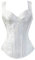 Hengzhifeng Brokat Corsage Damen Push Up Korsage mit Trägern Korsett Top (EU 42-44,Weiß)