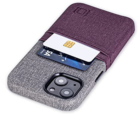 Dockem Custodia a Portafoglio per iPhone 13, con Piastra Metallica Incorporata per Montaggio Magnetico e 2 Tasche Porta Carte di Credito: Pelle Sintetica (Luxe 6,7 Pollici, Bordeaux e Grigio)