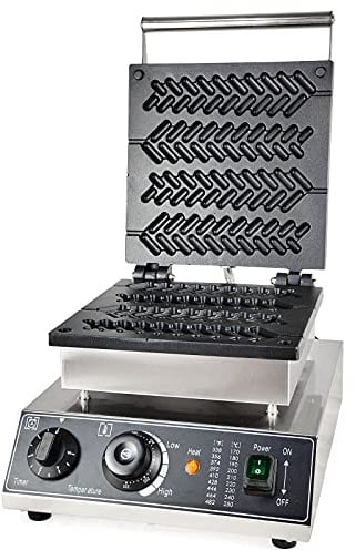 Waffeleisen, Kommerzielle elektrische 220V Wheat Stick Waffeleisen Maschine Waffel mit Timer, platzsparendes Herzwaffeleisen