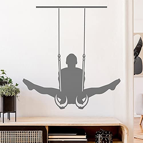 Turnen Ringe Sportler Figur Wandtattoo Wandaufkleber Wall Sticker - Dekoration, Küche, Wohnzimmer, Schlafzimmer, Badezimmer