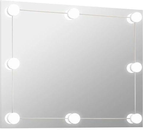 vidaXL Wandspiegel ohne Rahmen mit LED-Beleuchtung Kosmetikspiegel Spiegel Schminkspiegel Frisierspiegel Hängespiegel Dekospiegel Rechteckig Glas