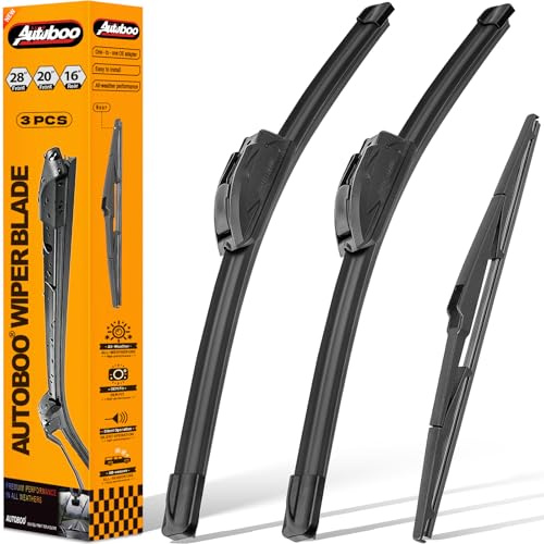 AUTOBOO 28+20 Windshield Wipers with 16 Rear Wiper Blade Replacement for Toyota Sienna 2011-2017 2018 2019 2020 -Original Factory Quality (Pack of 3)