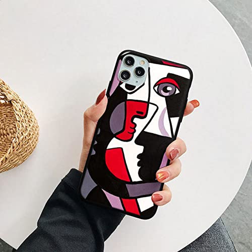 Picasso Abstrakte Kunst Malerei Handyhülle für iPhone 11 12 13 Pro XS MAX Mini 8 7 6 6S Plus X 5S SE 3 2022 2020 XR Silikonhülle, cxlhohei, für iPhone 12 6.1