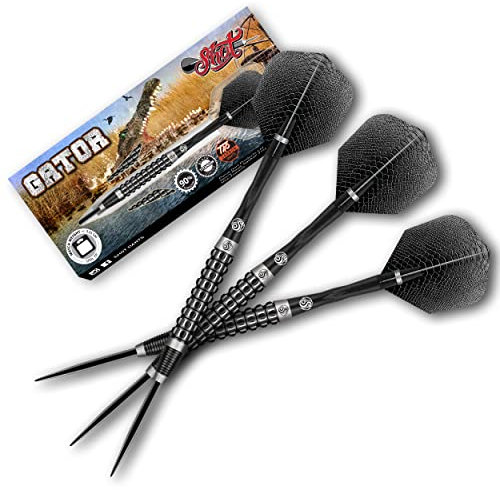 Shot! Americana Gator Steel Tip Dart Set-90% Wolfram Pro Throwing Darts Steel Tip Set, Professionell - Made in Neuseeland