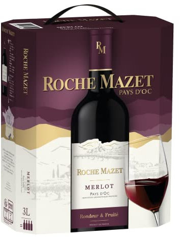 Roche Mazet – Merlot Rotwein Trocken (3l) – Pays d’Oc IGP – Bag-in-Box