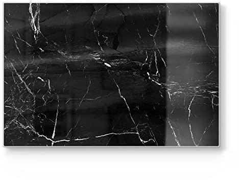DEQORI Schneidebrett aus Glas | groß 30x20 cm | Motiv Marmoradern im Detail | Design Schneideplatte für Küche | Frühstücksbrett antibakteriell & rutschfest | Glasplatte & Servierplatte