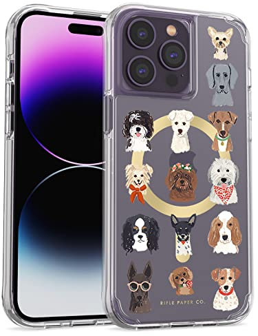 Rifle Paper Co. iPhone 14 Pro Max Case [Compatible with MagSafe] [12FT Drop Protection] Cute Phone Case Anti-Scratch, Shockproof, Slim, Anti-Yellowing - Dog Days