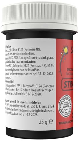 Sugarflair Spectral Strawberry Food Colouring Paste, Highly Concentrated for Use with Sugar Pastes, Buttercream, Royal Icing or Cake Mix, Vibrant Colour Dye - 25g (Pack of 10)
