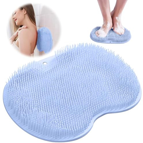 Rutschfestes Silikon Massagepad, Rückenschrubber,Rückenschrubber für Dusche | Fußbürste für die Dusche, Fußmatte Dusche mit Rutschfesten Saugnäpfen, Entspannendes, Reinigt, Peeling, Massiert Ihre Rücken