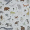 Keine Meterware, Stoffe zum Nähen, Tiere Stoff für Kinder, 100% Baumwolle: 0,5m Jungen Baumwollstoff mit Wildtiere - Bär Waschbär Fuchs Wal Zebra Löwe Elefant - Animals