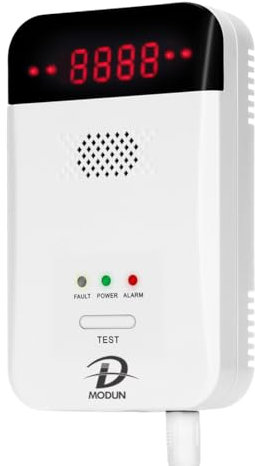 Gas Detector Alarm, LPG | Natural Gas | Coal Gas Leak Detector, Plug-in Sensor Gas Monitor with Sound Alarm and LED Display, Methane Propane Butane Combustible Gas Alarm for Kitchen Garage