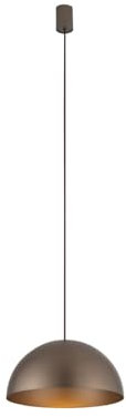 Licht-Erlebnisse Pendelleuchte Braun matt GX53 Ø 33 cm H: max. 125 cm verstellbar rund Metall Vintage Design Hängelampe Küche Esstisch Wohnzimmer