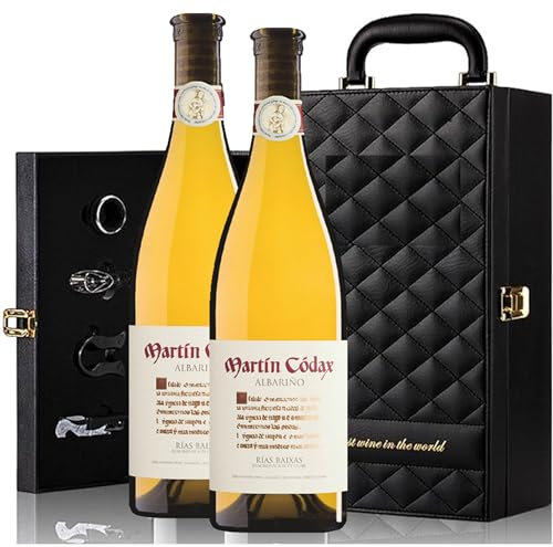 Estuche de Vino Elegante para REGALO con dos botellas de Vino y Set de 4 Accesorios (Otras, Martin Codax)