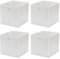 Vixzoid Aufbewahrungsbox Stoff 4er Set 33x38x33cm Faltbox Faltbare Faltkiste mit Fingerloch für Kallax Regale oder Schrank Regal Spind Einsatz Boxen (Weiß)