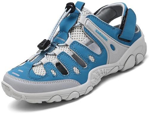 SAGUARO Sandales de Randonnée Femme Respirantes Confortables Été Outdoor Sport Sandales pour Homme à Bout Fermé Bleu 38 EU