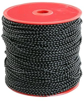 SPRINTIS Kugelkette Metall, 2,4 mm Kugeldurchmesser, 100 m Rolle,schwarz, vielseitige Kette für kreative Projekte, DIY Basteln undSchlüsselanhänger