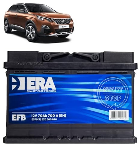 Batteria 70Ah EFB per Peugeot 3008 1.2 1.6 benzina Hybrid 180 2016+