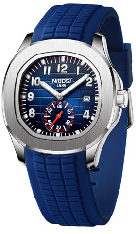 NIBOSI Men's Watches Analog Quartz Watch Business Waterproof Wrist Watch Fashion Watch Silicone Strap Elegant for Men