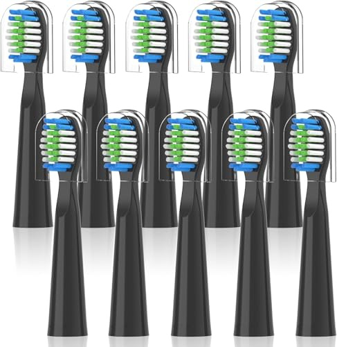 10 Pack Ersatzbürsten Kompatibel mit Bitvae D2 Elektrische Zahnbürste Ersatzbürstenköpfe Zahnbürstenköpfe Ersatz Köpfe,Aufsätze Aufsteckbürsten Kompatibel mit Bitvae Daily D2 (Schwarz)