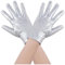IHLOOTD Handschuhe Silber Metallic Halloween Silber Handschuhe Damen Gloves für Ausländer, 1920s Style Cosplay, Karneval Kostüm, Opera Look