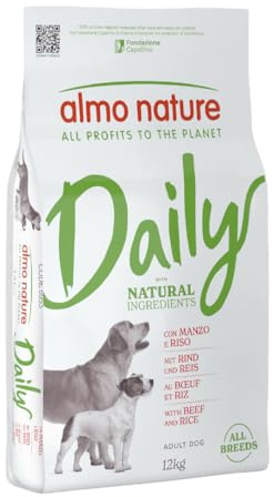 Almo Nature Daily All Breeds Trockenfutter für Erwachsene Katzen mit Rind und Reis – 12 kg Sack