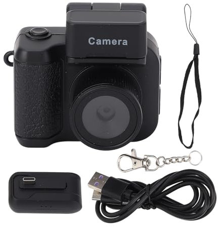 Xiuganpo Small Portable Camera, 1080P Mini Thumb Camera with LED Flash Light, LCD Colorful Screen Vintage Mini Camera Keychain, 480mAh Photo Video Camcorder for Travel Life Recording