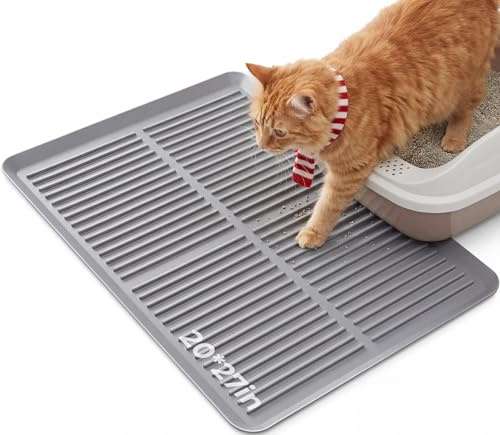 Ycozy Katzenklo Matte Silikon, 68×50cm, Anti-Rutsch & Lebensmittelgeeignet Silikon Katzenstreu Matte, wasserdichte & Leicht zu Reinigen Katzentoilette Matte