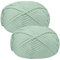 Häkelgarn Baumwolle Wolle zum Häkeln Chenille 2x50g Häkelwolle,Crochet Yarn Dickes Baumwoll-Nylon-Mischgarn Häkelgarn für Anfänger Hellgrünes Garn