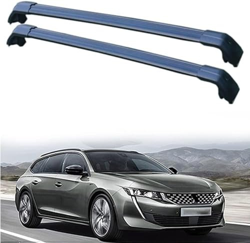 KIUYNHMSI 2Stück Auto Dachträger für Peugeot 508 SW 2019 2020 2021, Alu Dachgepäckablage Dachboxen Querträger Relingträger Reisen Camping Zubehör