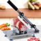 Manual Frozen Meat Slicer, Stainless Steel Meat Cutting Machine, 0.3-8 mm Thickness Adjustment, 304 Stainless Steel Meat Cutter with 200 MM Blade for Fish, Chicken, Beef, Frozen Meat & Vegetables