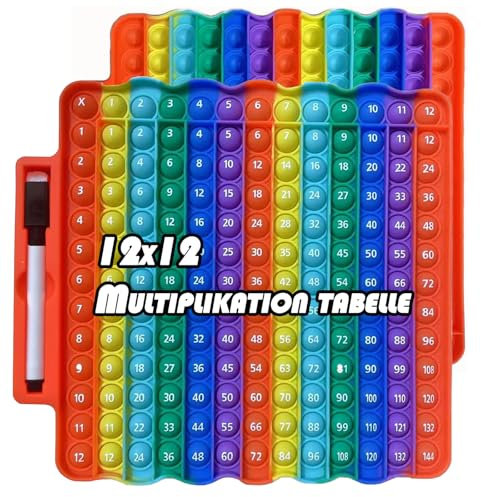 Mathe Spiel, Fidget Toys, 12x12 Einmaleins Spiel Fidget Toy,8.26 Zoll * 8.26 Zoll Multiplikation Zahl Lernspielzeug Stift Mitbringen, für Stress Abbauen Stress Spielzeug Kinder Aufklärung Digitaler