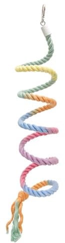 Bird Hemp Rope Perch Stand,Gradient Colorful Bird Cages Bendable Rope Cage Accessory Toy for Parrot,Cockatiels,Parakeets, Budgies, Lovebirds Sugar Glider