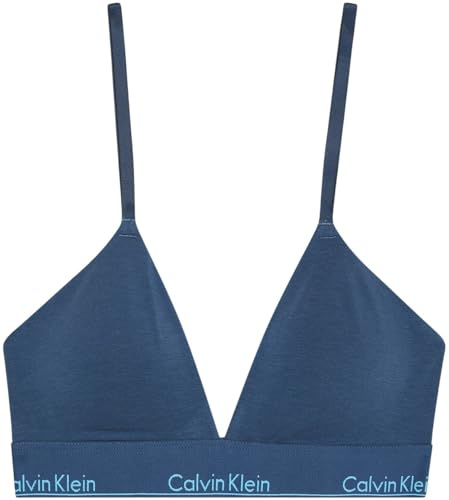 Calvin Klein Sujetador Triangular Mujer Lightly Lined con Logotipo en la Cintura, Azul (Dark Denim), XXS