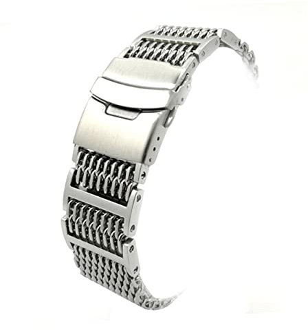 Yardenfun Edelstahl Shark Mesh Uhrenarmband Ersatzband Silber Robust Langlebig Passend Für Herren Und Damen Uhrendesign
