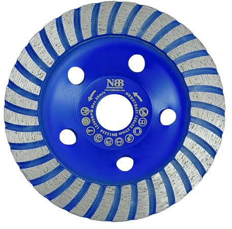 NBB Copa diamantada muela Disco molienda diamantado cuchillo amolado de alta eficacia y larga duración Rectificado en seco o húmedo en granito mármol baldosas cerámicas hormigón cemento (1, 125mm)