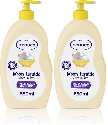 Nenuco Jabón Líquido Ultra Suave, con Aloe Vera, para Cuerpo y Cabello, 650 ml (Paquete de 2)