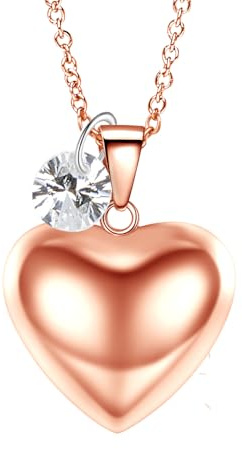 MAMIJUX Chiama Angeli A Cuore Oro Rosa Mamma Idea Regalo Gravidanza Collana Donna Richiamo degli Angeli Catenina Acciaio