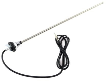 Vintage Car Radio Antenna 3-Section Retractable AM/FM Antenna - Replacement with Rotating Round Base, Authentic 1960s Design for Classic Cars/Trucks, Heavy-Duty Brass Construction