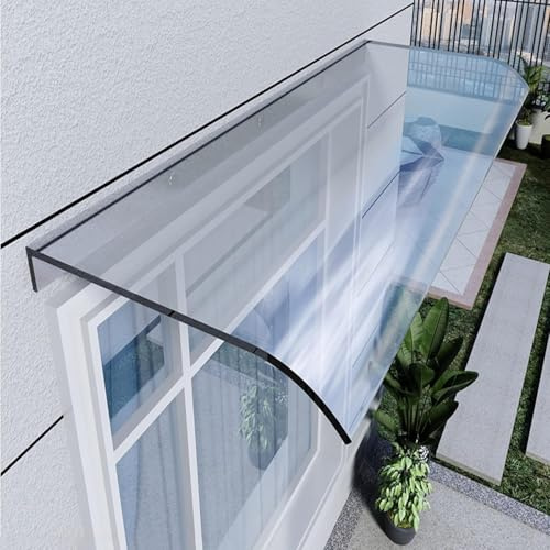 Toldo Moderno Transparente de policarbonato para Porche, para Puerta Delantera, Ventana, protección contra la Lluvia, Rayos UV y Sol, 50 x 70 cm (20 x 28 Pulgadas)