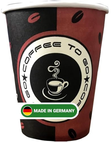 TG-GENT Kaffeebecher 200ml – 1000 Stück | Auslaufsichere Kaffeebecher Einweg Made in Germany | Langlebige Pappbecher aus Papier – stabile Papierbecher & Pappbecher 200ml | Kaffeebecher to go