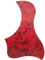 Mtlavish Acoustic Gitarre Pickguard Celluloid rote Schildkröte Wassertropfenform für 38 41in Volksgitarre Ersatz (Red tortoise shell color bird shape)